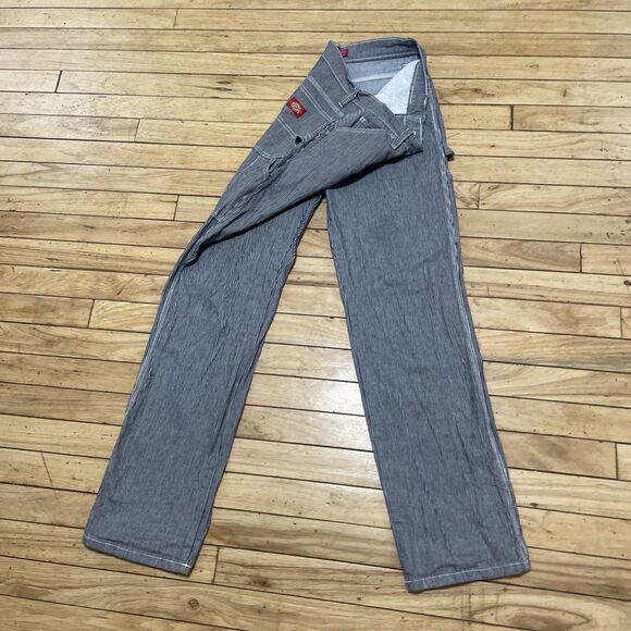 Dickies Hickory Stripe Carpenter Pants Women Juniors 5 27 Navy White Y2k Skate - Picture 15 of 16